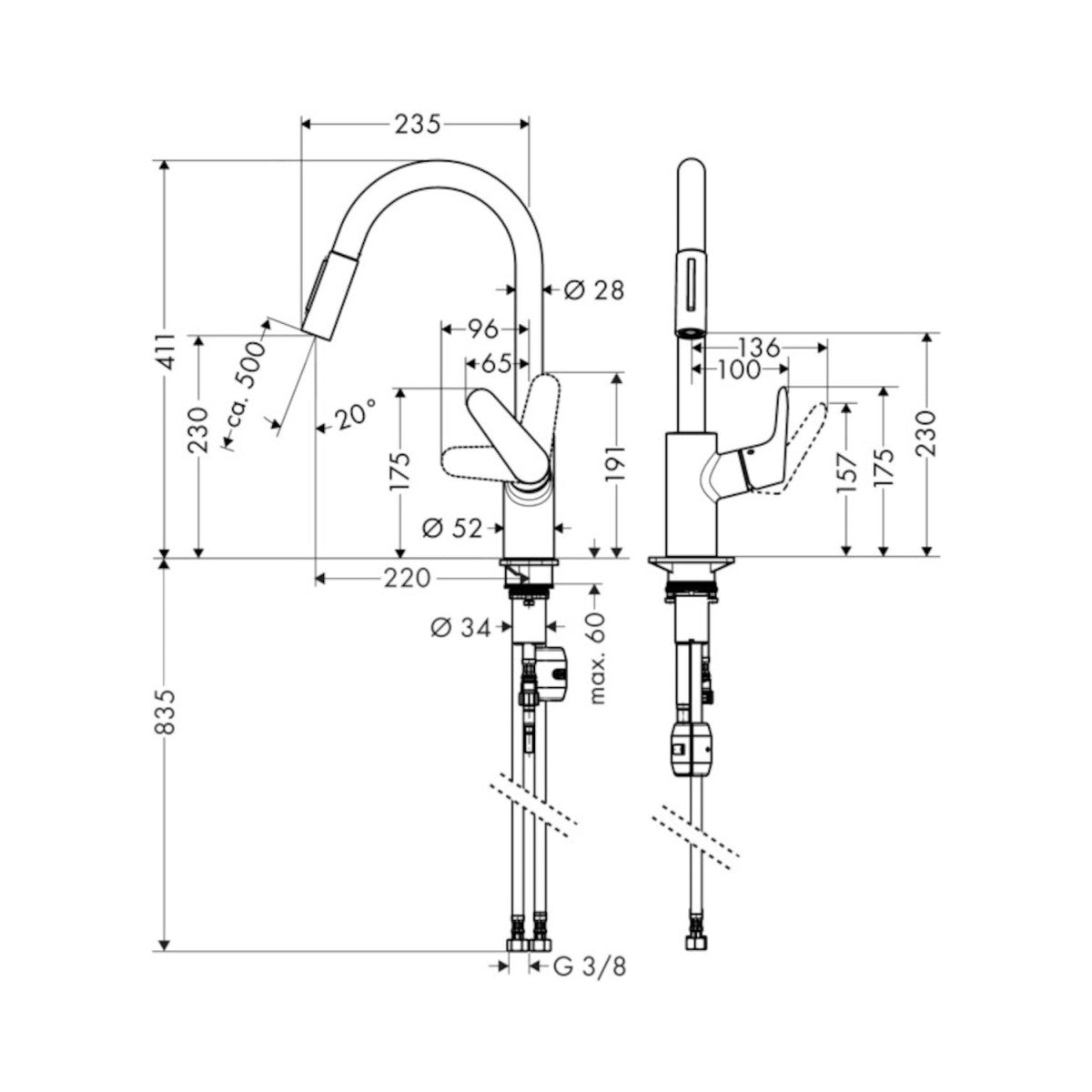 31815000 Hansgrohe Focus M41 izvlečna kuhinjska armatura