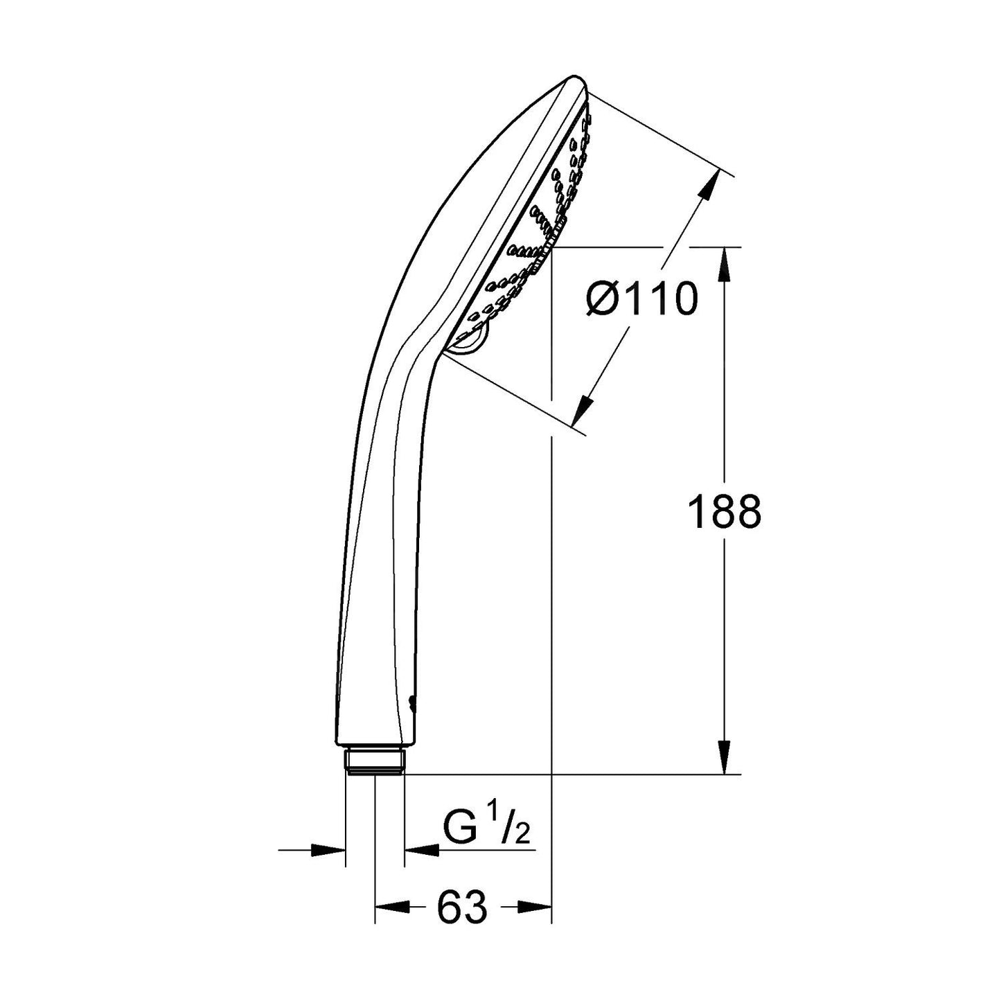 27221001 Grohe Euphoria 110 Massage tuš ročka 3 funkcije