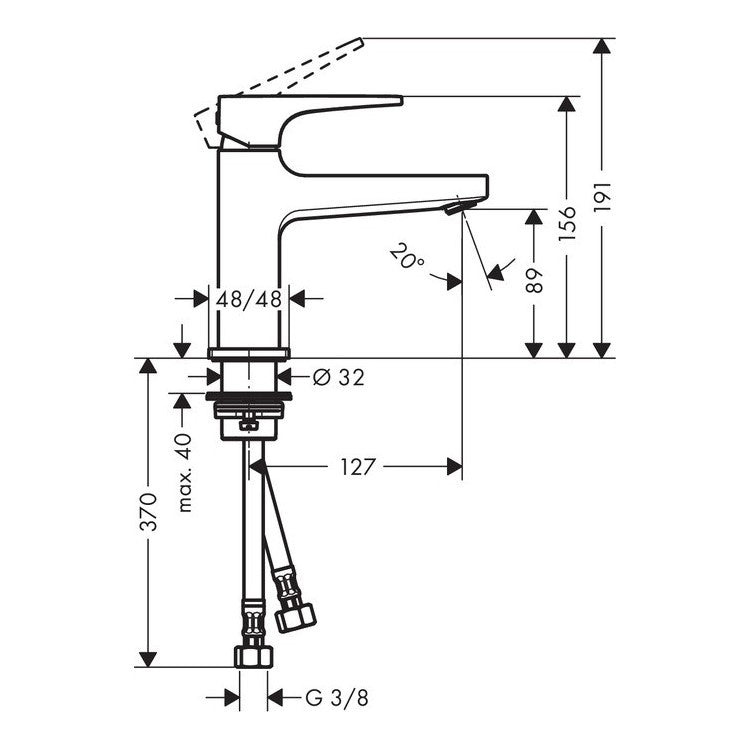 32500000 Hansgrohe Metropol 100 Click-Clack armatura za umivalnik