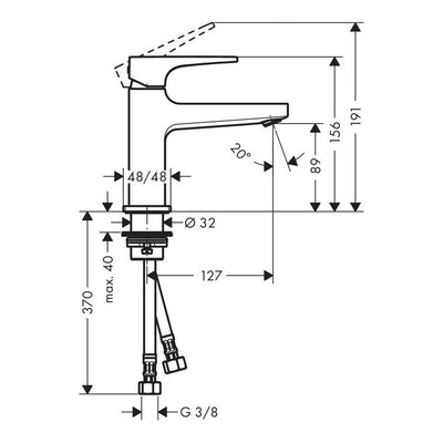 32500000 Hansgrohe Metropol 100 Click-Clack armatura za umivalnik