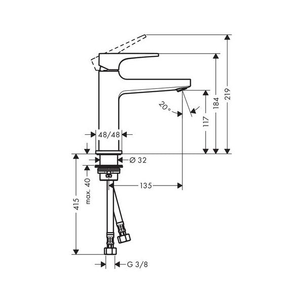 32507000 Hansgrohe Metropol 110 Click-Clack armatura za umivalnik