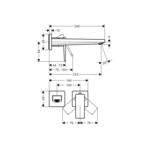 32526670 Hansgrohe Metropol črna podometna armatura za umivalnik