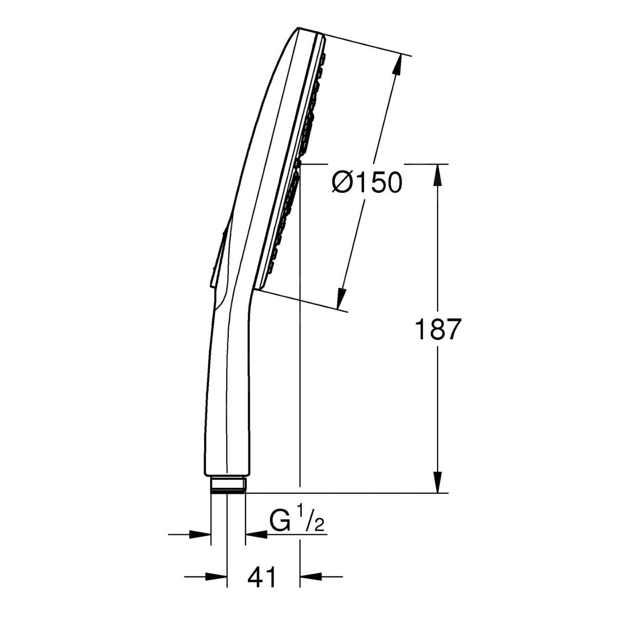 26553000 Grohe Rainshower SmartActive 150 tuš ročka 3 funkcije