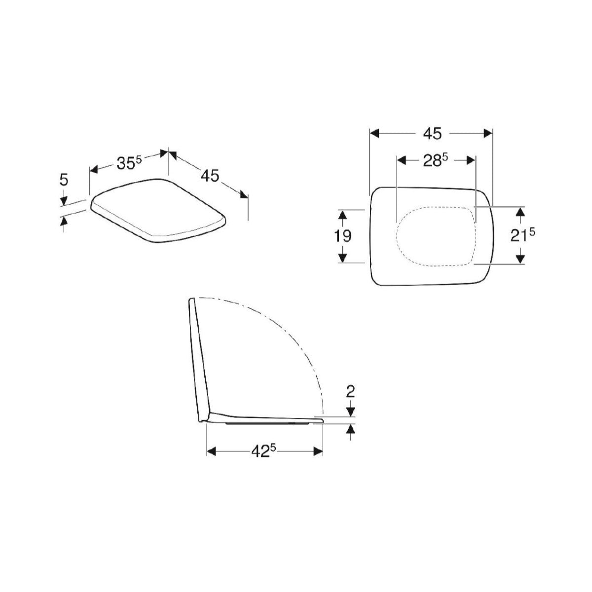 500.338.01.1 Geberit Selnova Square WC deska