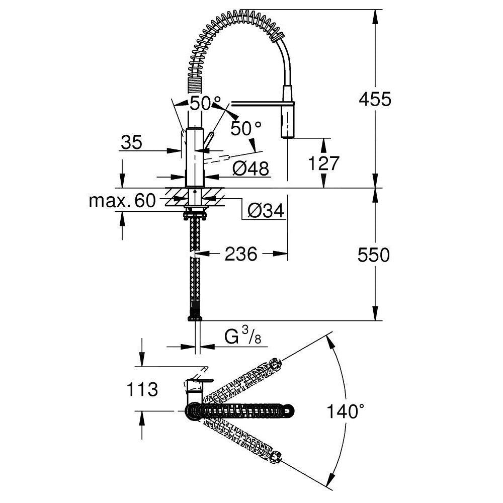 30361000 Grohe Get izvlečna kuhinjska armatura