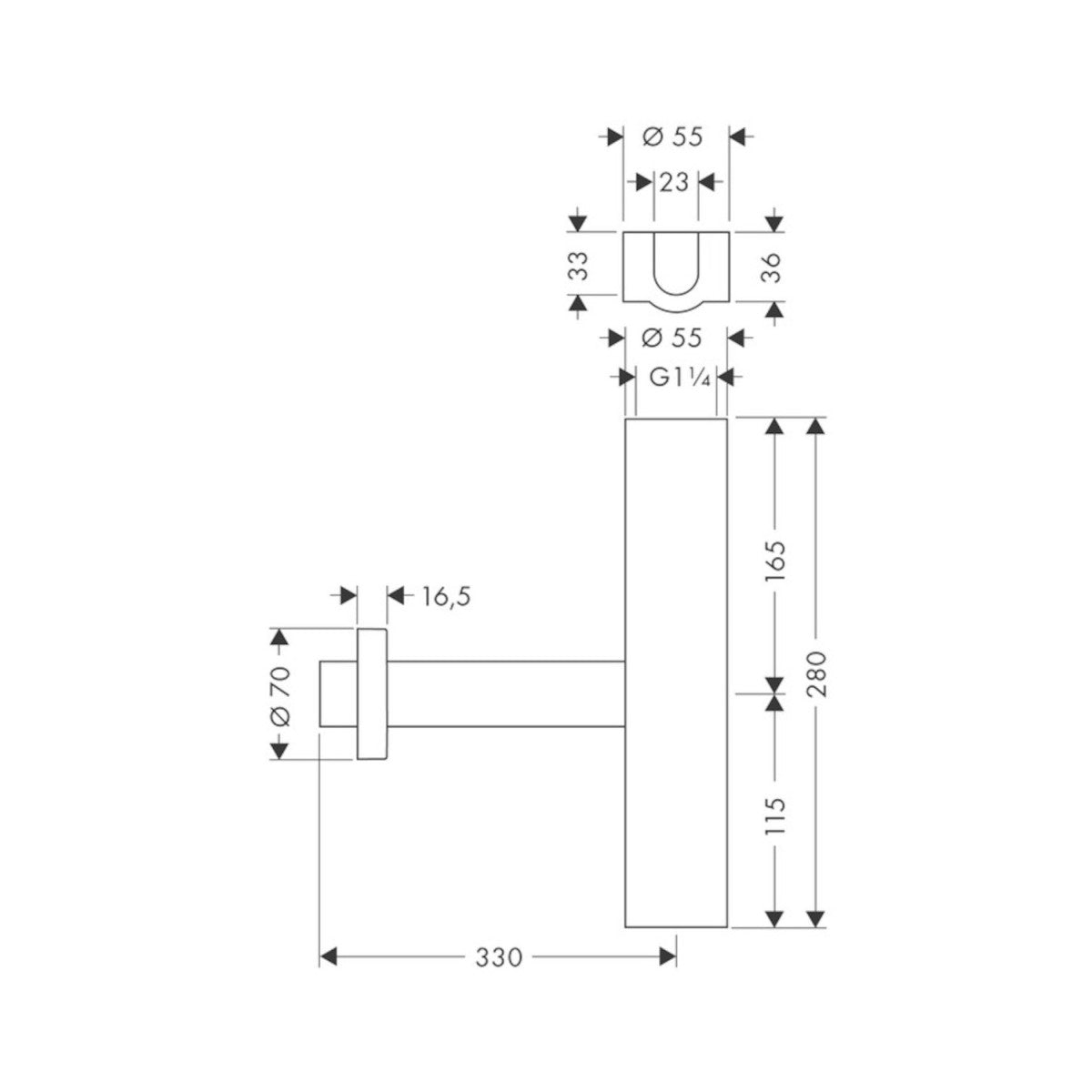 52100000 Hansgrohe Flowstar Premium sifon za umivalnik spodnji del