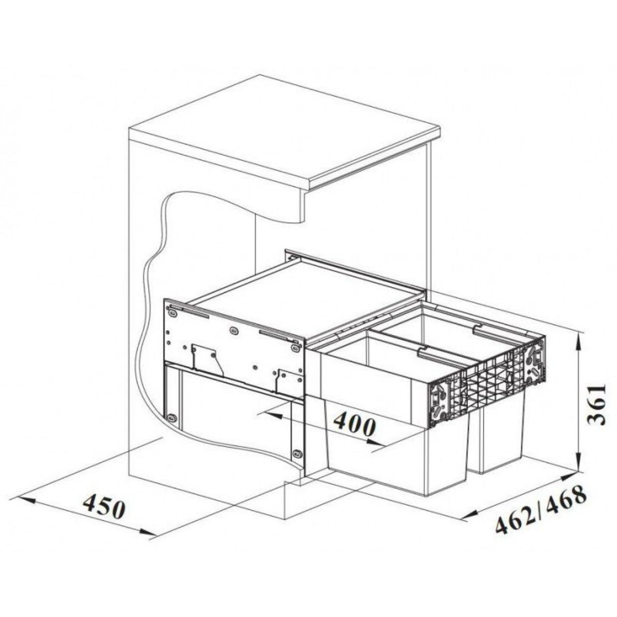 526201 Blanco Select II 50/2, 2 x 19l sorter odpadkov