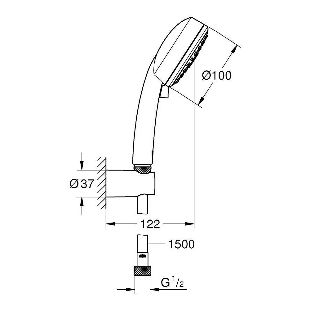 26399000 Grohe Vitalio Comfort 100 tuš set brez armature 2 funkciji