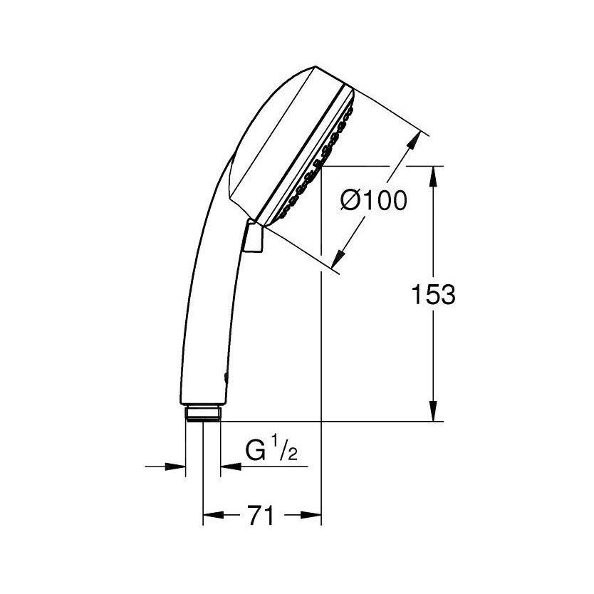 26092000 Grohe Vitalio Comfort 100 tuš ročka 3 funkcije