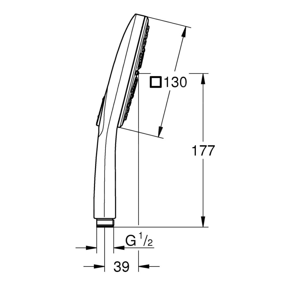 Tuš ročke — 26582000 Grohe Rainshower SmartActive Cube 130 tuš ročka 3 funkcije | SAN-KERAMIKA.SI