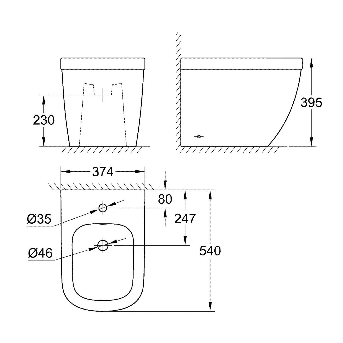 39340000 Grohe Euro Ceramic stoječi bide