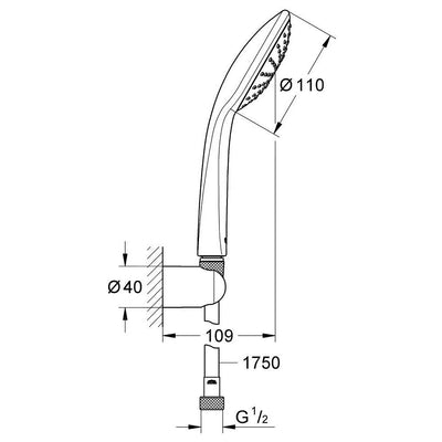 27324000 Grohe Vitalio Joy 110 tuš set brez armature 1 funkcija