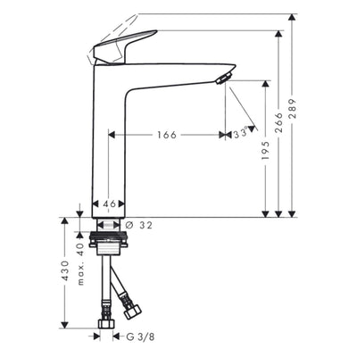 71091000 Hansgrohe Logis 190 visoka armatura za umivalnik