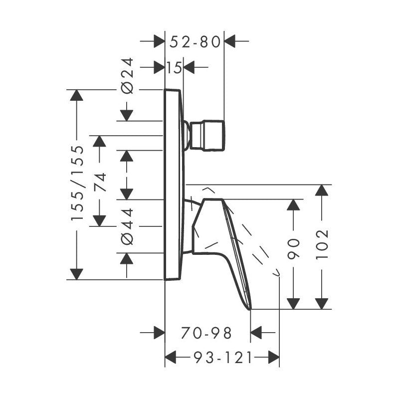 71405000 Hansgrohe Logis pokrivna plošča