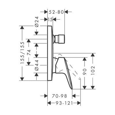 71405000 Hansgrohe Logis pokrivna plošča