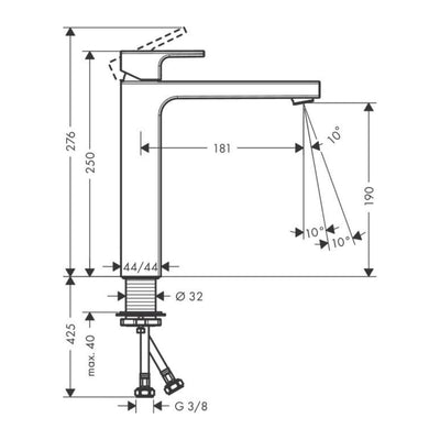 71591000 Hansgrohe Vernis Shape 190 visoka armatura za umivalnik