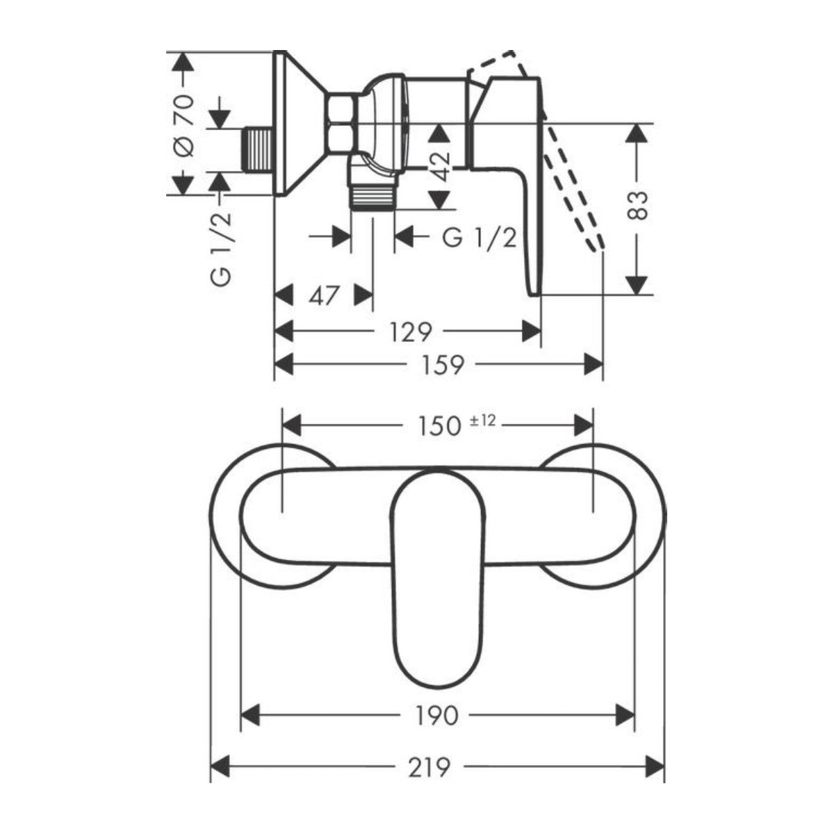 71640670 Hansgrohe Vernis Blend črna armatura za tuš