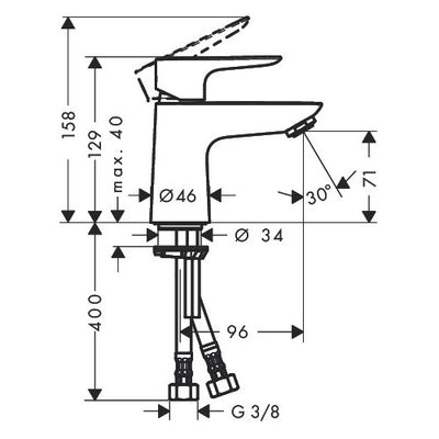 71701000 Hansgrohe Talis E 80 Click-Clack armatura za umivalnik