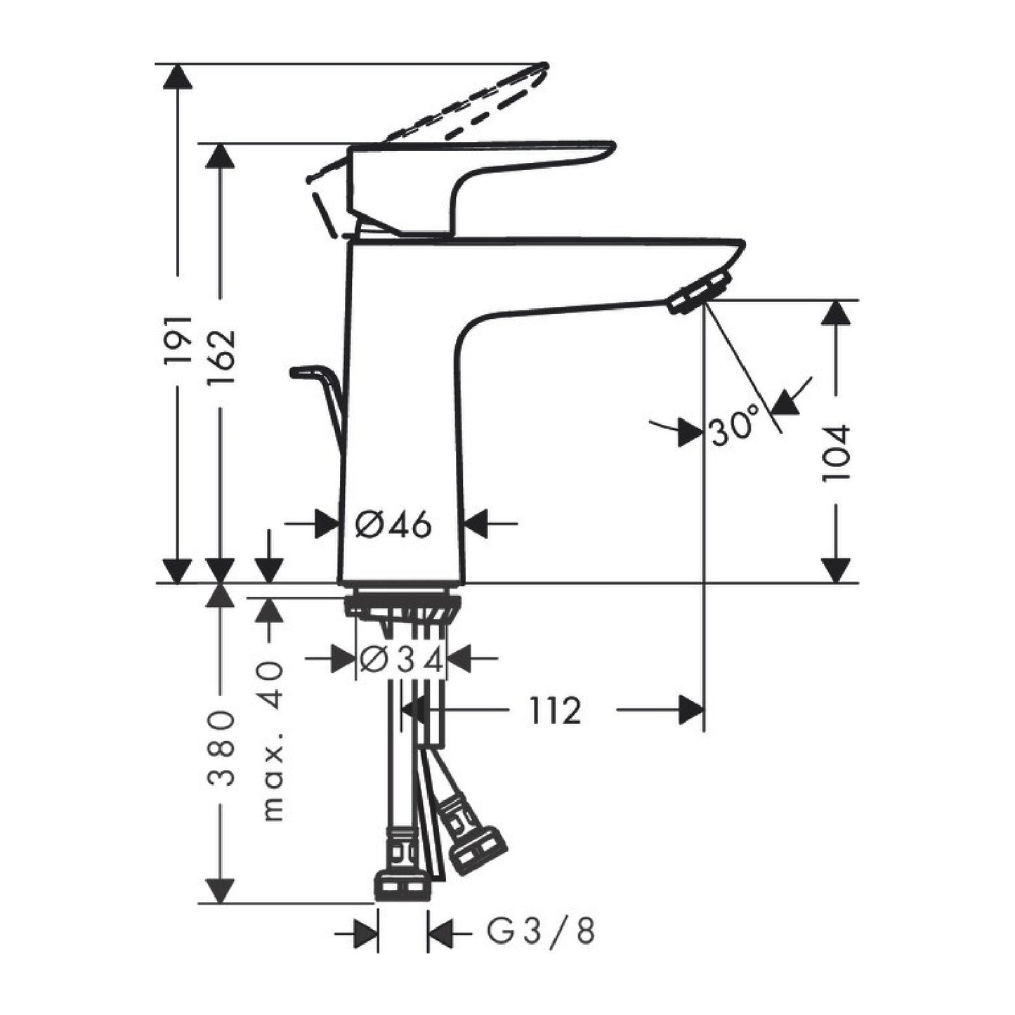 71713670 Hansgrohe Talis E 110 črna armatura za umivalnik