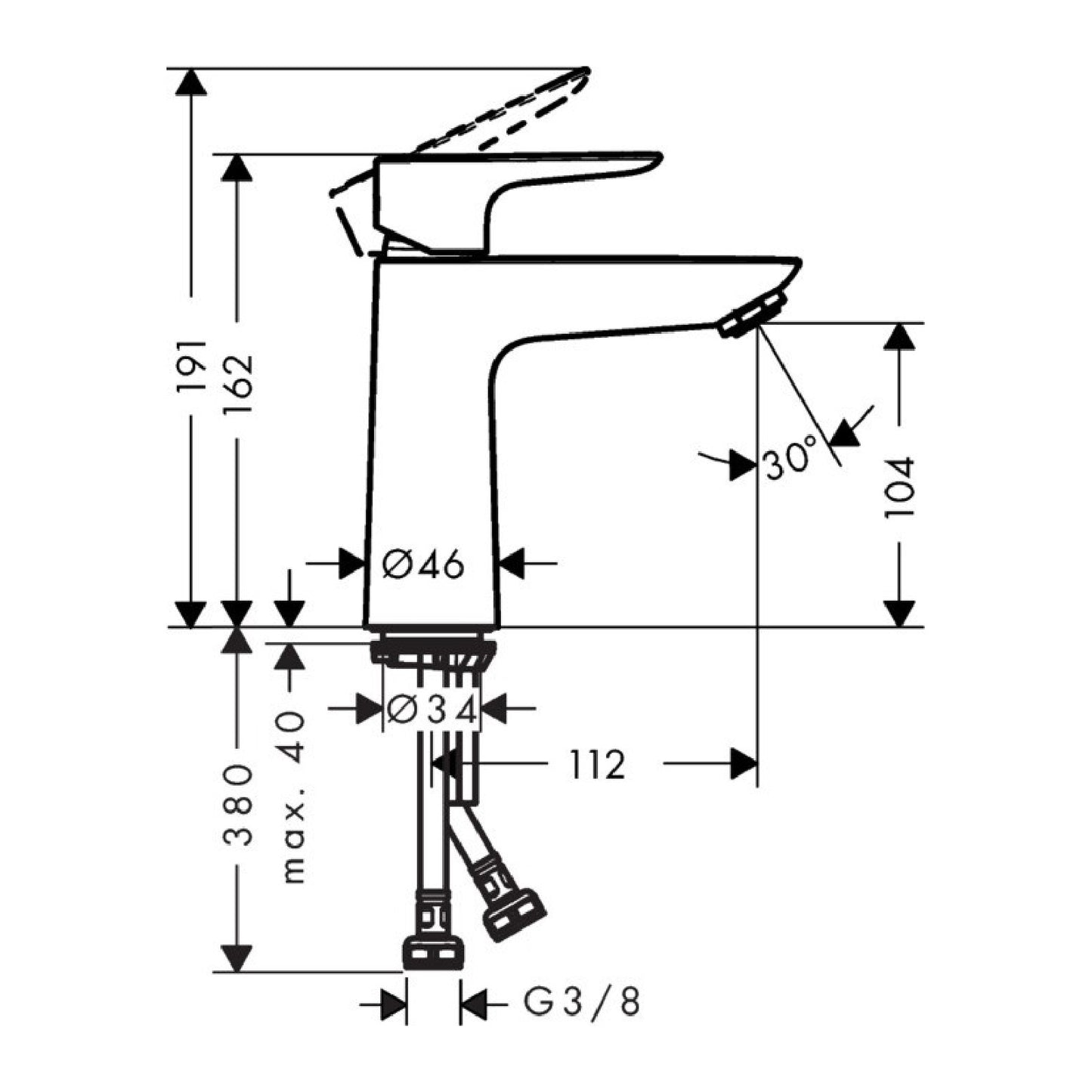 71714670 Hansgrohe Talis E 110 črna armatura za umivalnik