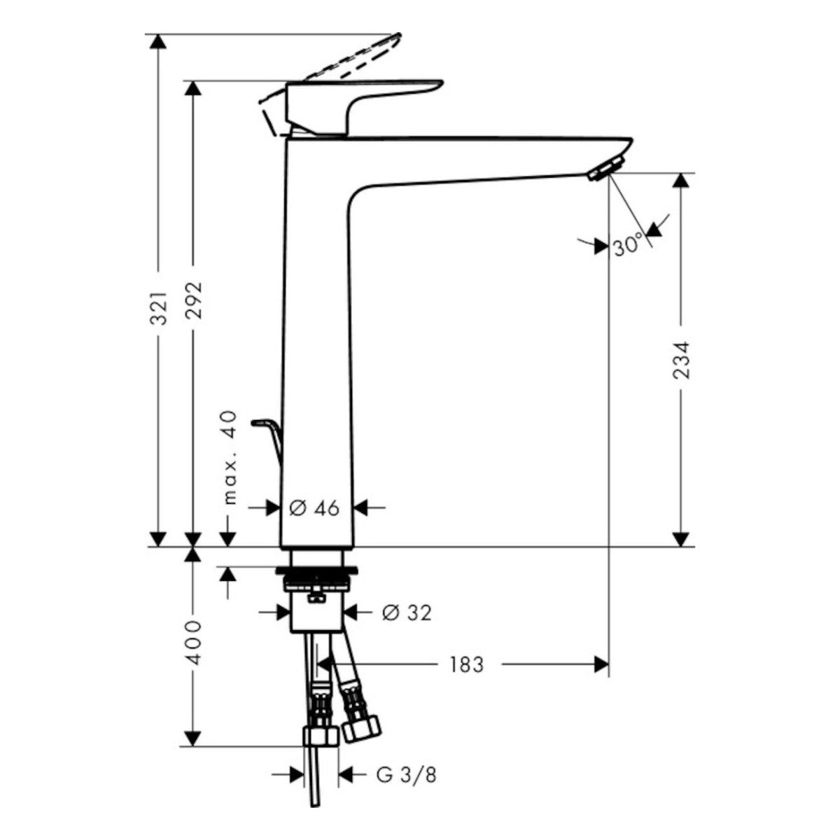 71716000 Hansgrohe Talis E 240 visoka armatura za umivalnik