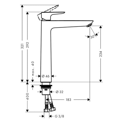 71717000 Hansgrohe Talis E 240 visoka armatura za umivalnik