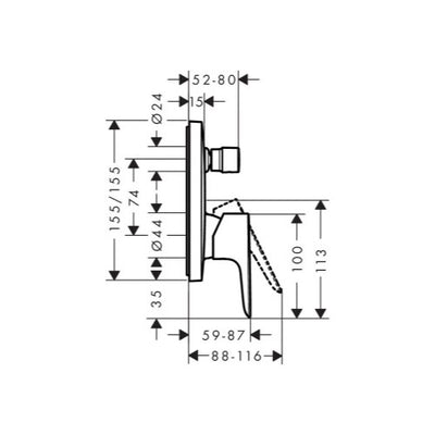 71745670 Hansgrohe Talis E črna pokrivna plošča