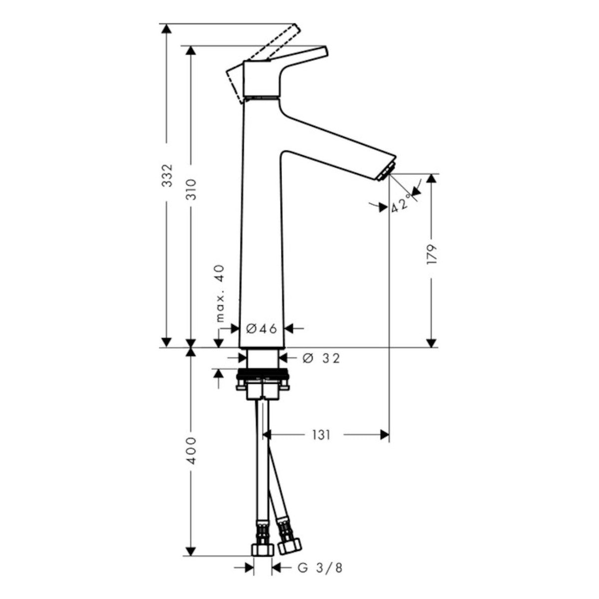 72032000 Hansgrohe Talis S 190 visoka armatura za umivalnik