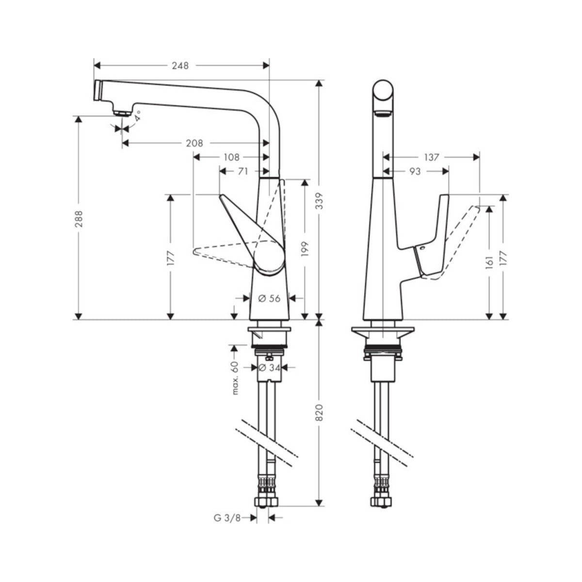 72820000 Hansgrohe Talis Select M51 kuhinjska armatura z gumbom