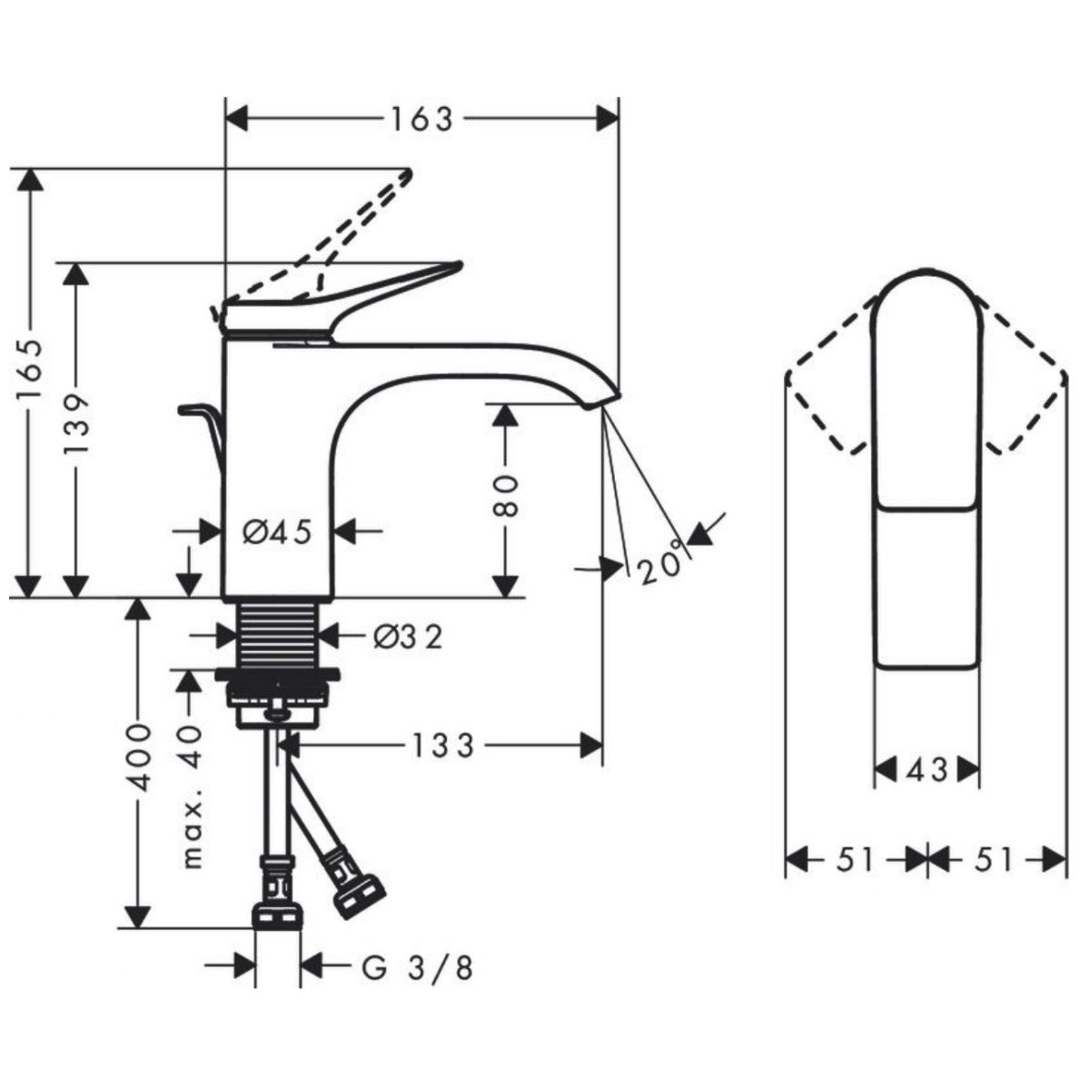 75010000 Hansgrohe Vivenis 80 armatura za umivalnik