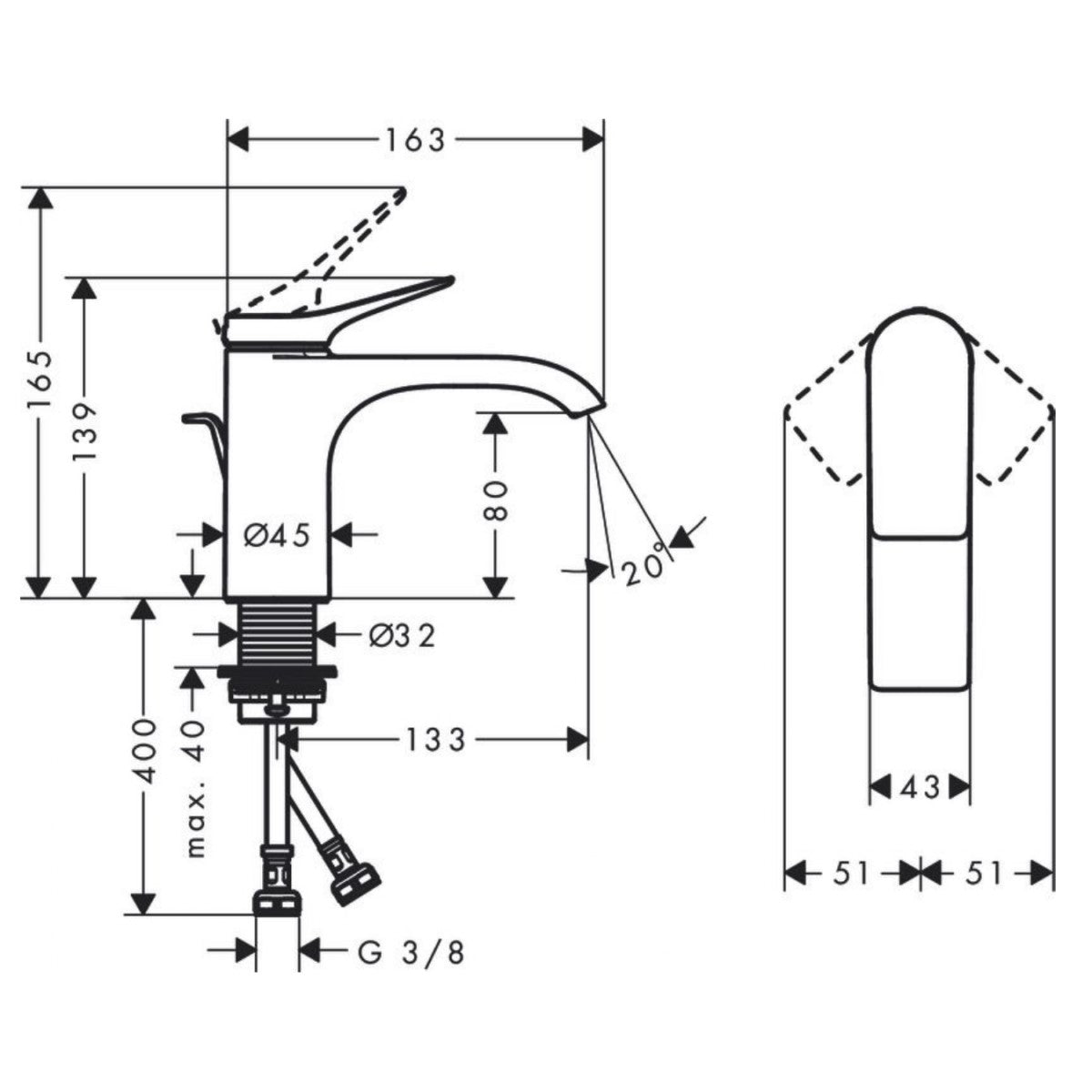 75010670 Hansgrohe Vivenis 80 armatura za umivalnik