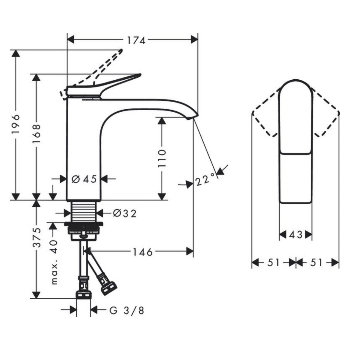 75022000 Hansgrohe Vivenis 110 armatura za umivalnik