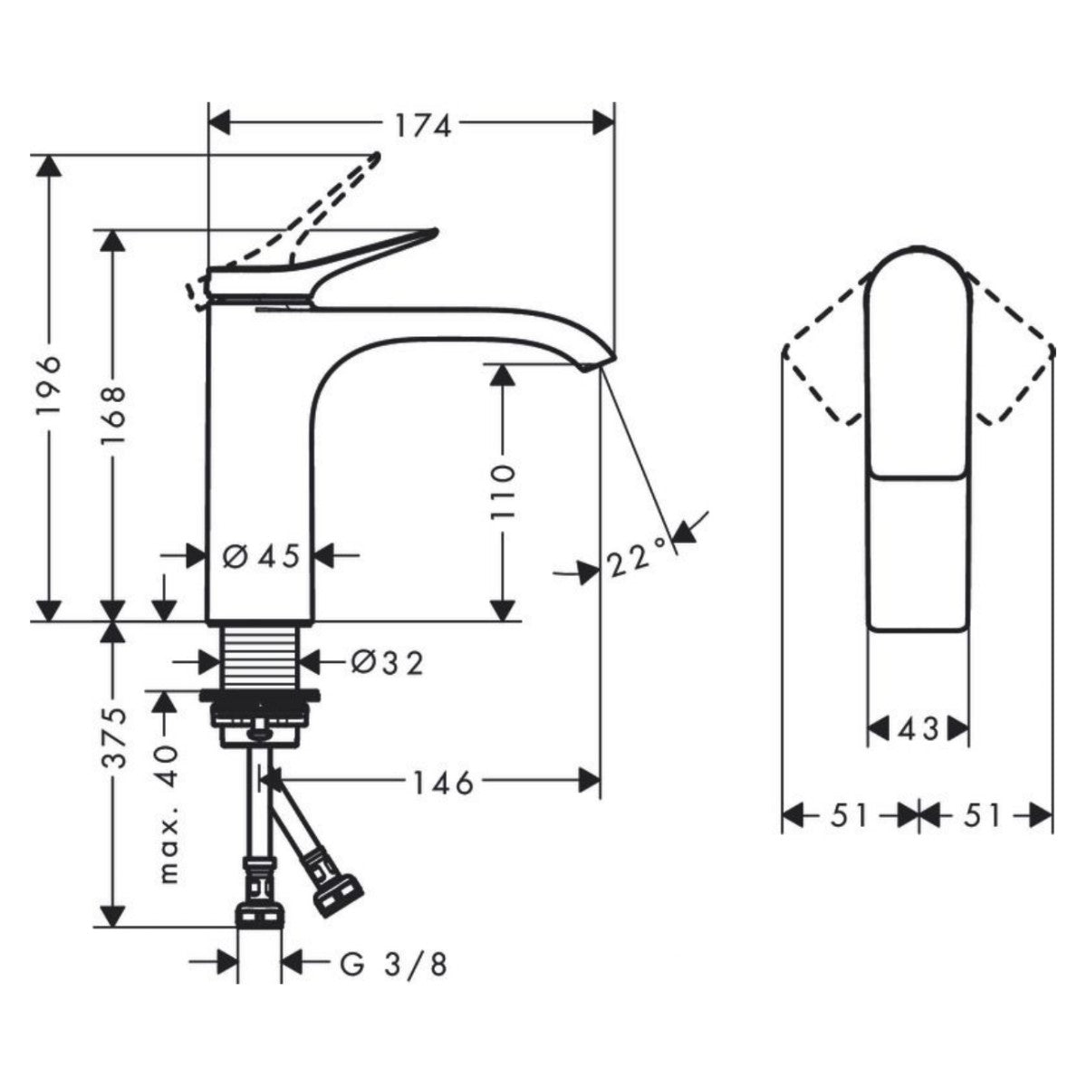 75022670 Hansgrohe Vivenis 110 armatura za umivalnik