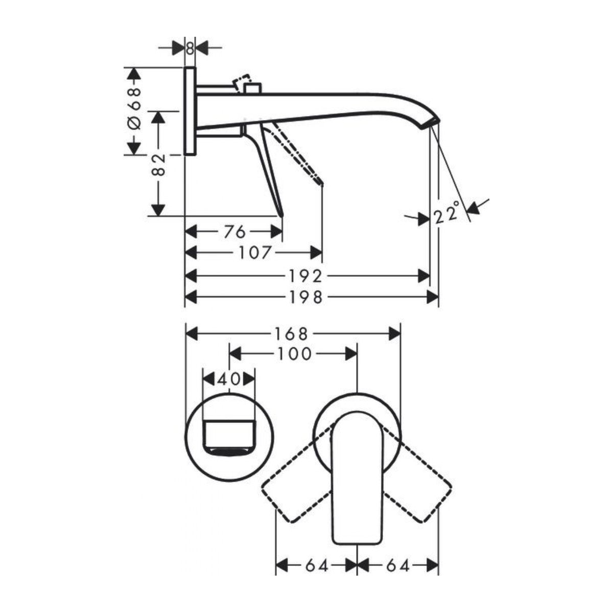 75050670 Hansgrohe Vivenis črna podometna armatura za umivalnik