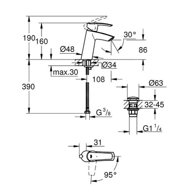 23746001 Grohe Start Cold Start armatura za umivalnik