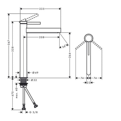 76070700 Hansgrohe Finoris 260 Click-Clack visoka armatura za umivalnik