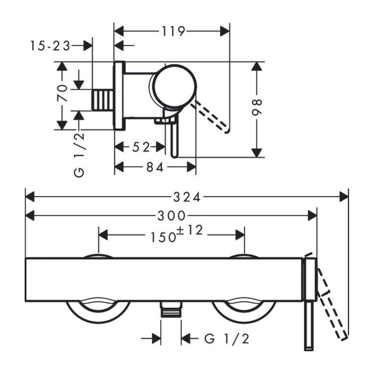 76620670 Hansgrohe Finoris črna armatura za tuš