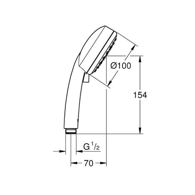 26397000 Grohe Vitalio Comfort 100 tuš ročka 2 funkciji