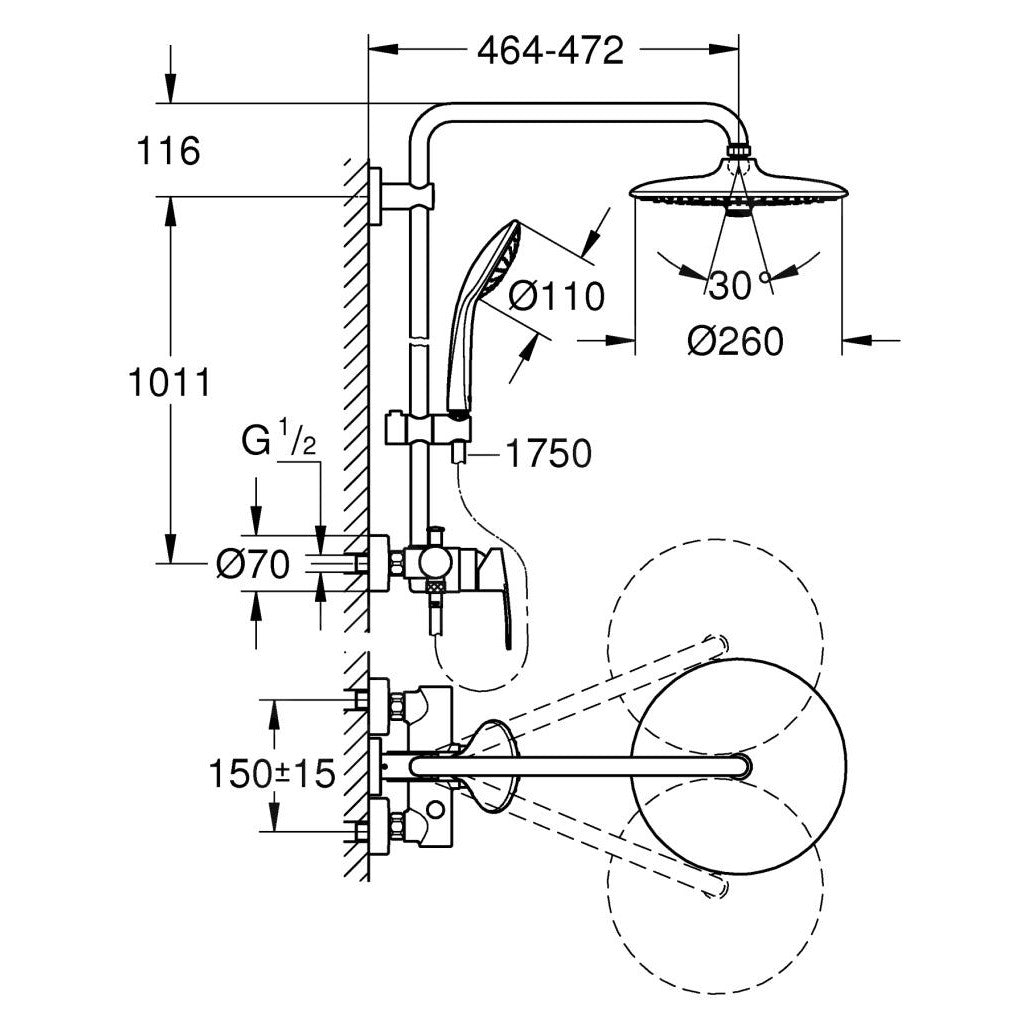 27473001 Grohe Euphoria System 260 armatura za tuš s tuš setom