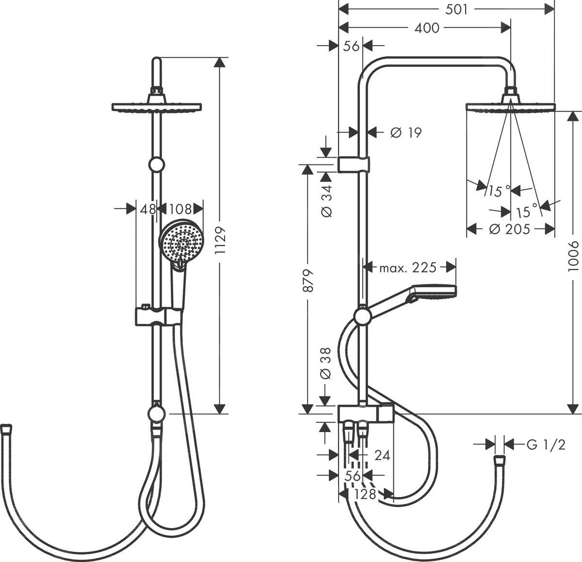 26272670 Hansgrohe Vernis Blend Showerpipe 200 Reno tuš set brez armature