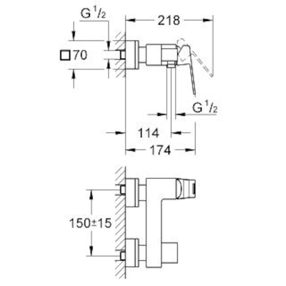 Armature za tuš — 23145000 Grohe Eurocube armatura za tuš | SAN-KERAMIKA.SI