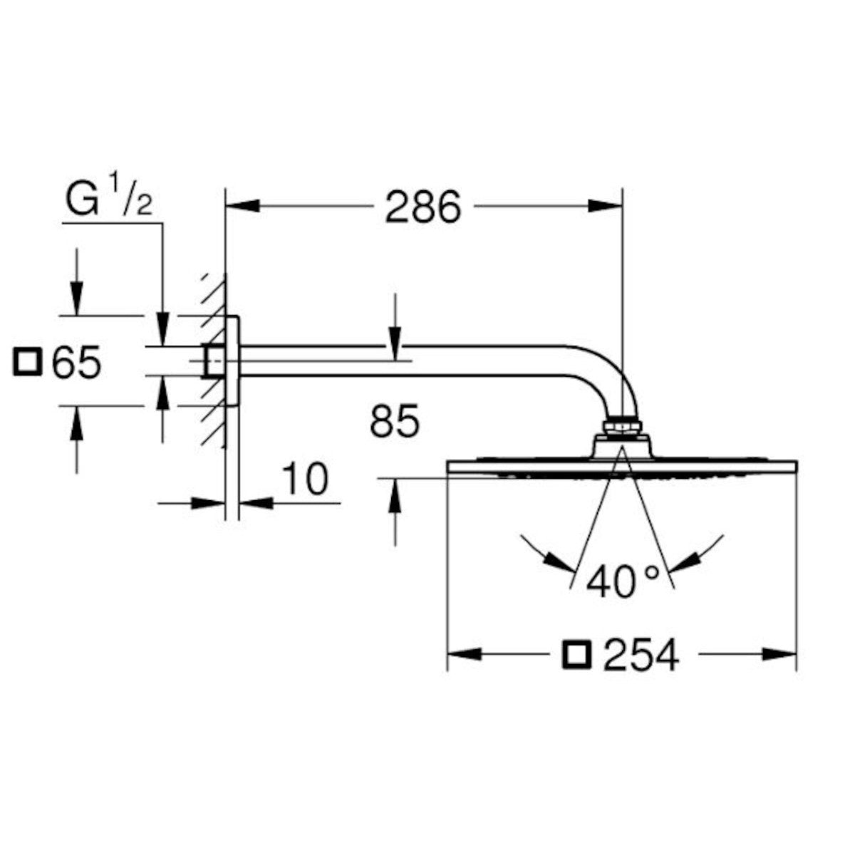 Nadglavne prhe — 26070000 Grohe Rainshower 254 F-series nadglavna prha | SAN-KERAMIKA.SI