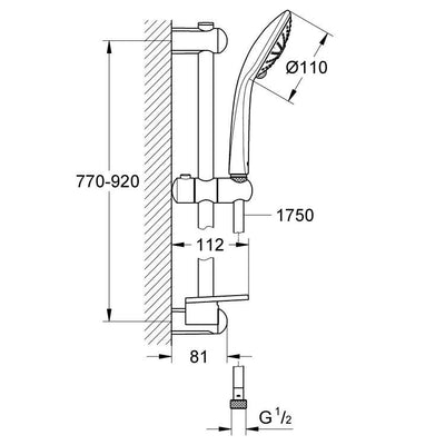 Tuš sistemi — 27226AL1 Grohe Euphoria Massage 110 tuš set brez armature | SAN-KERAMIKA.SI