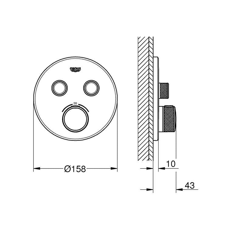 29119AL0 Grohe SmartControl termostatska pokrivna plošča