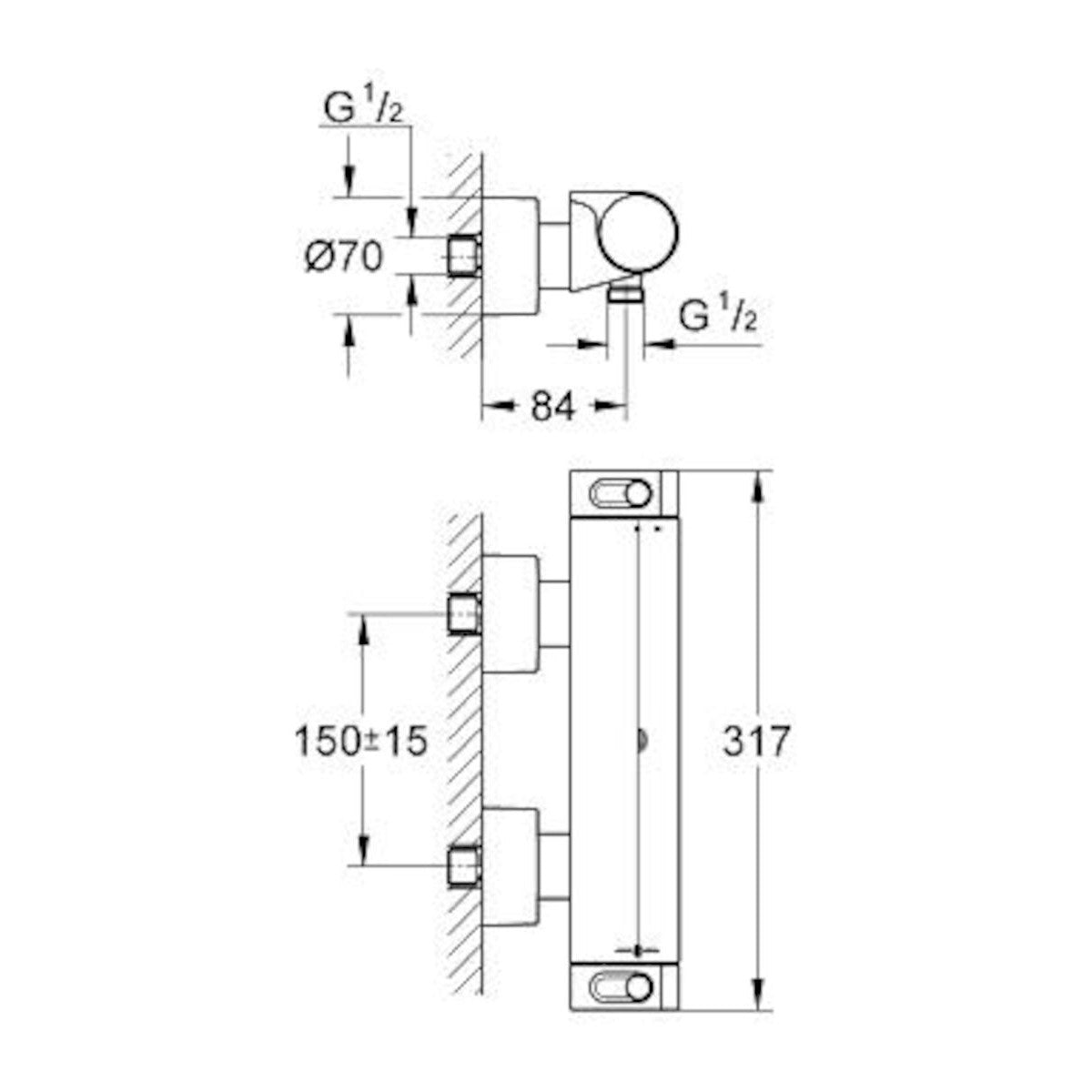 34169001 Grohe Grohtherm 2000 armatura za tuš termostatska