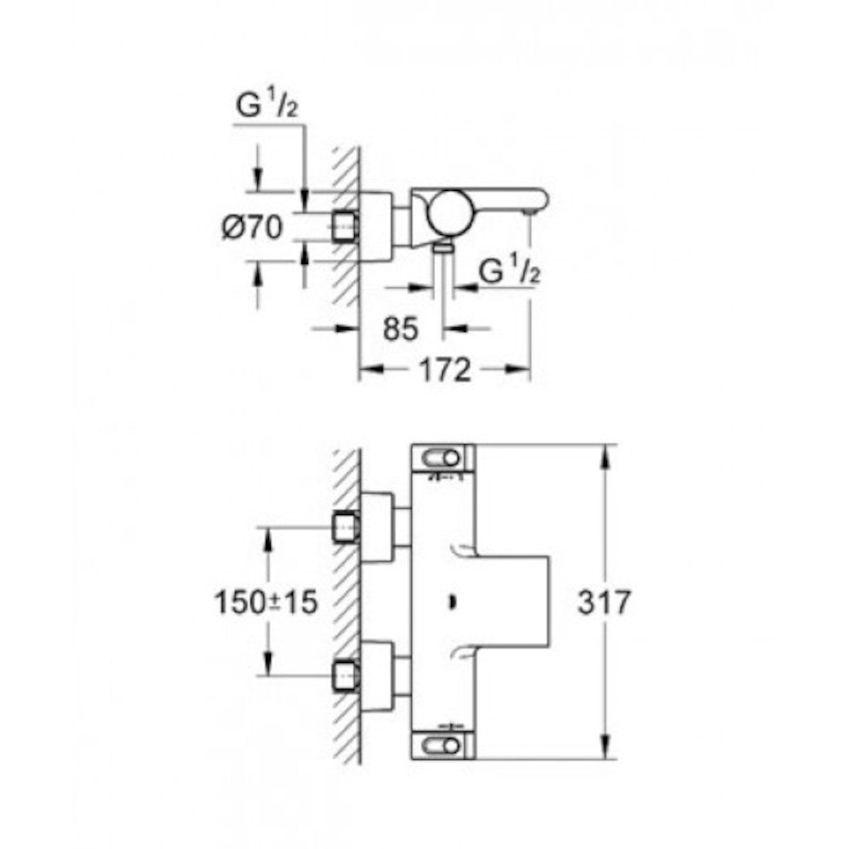 34174001 Grohe Grohtherm 2000 armatura za kad termostatska