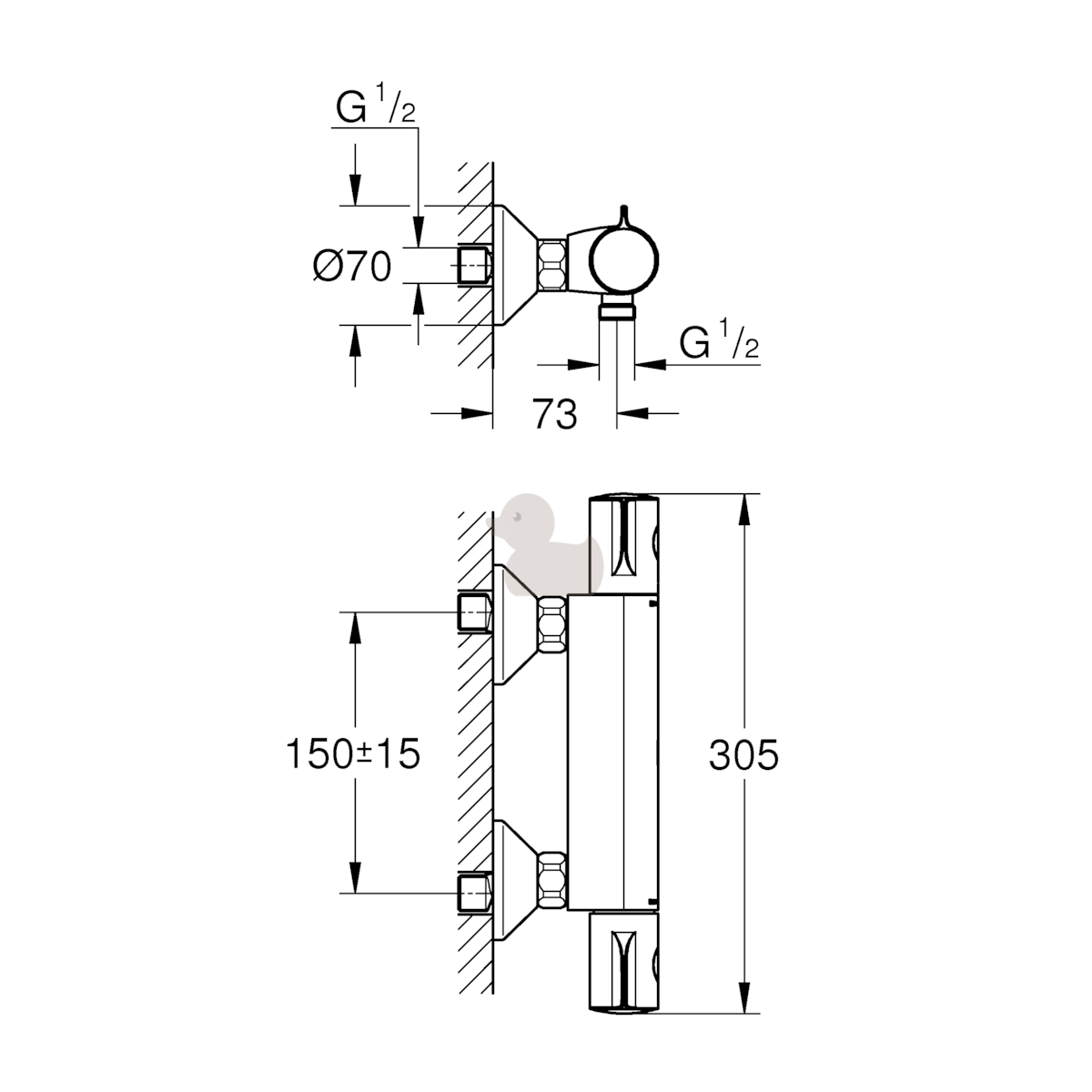 34558000 Grohe Grohtherm 800 armatura za tuš termostatska