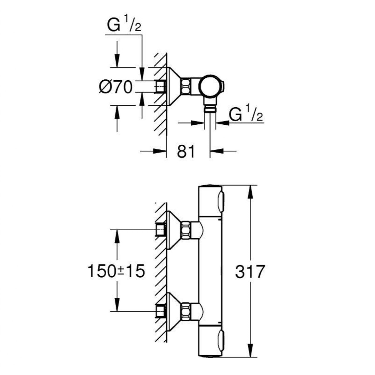 34840000 Grohe Precision Flow armatura za tuš termostatska