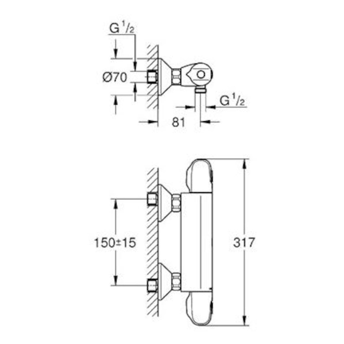 34143003 Grohe Grohtherm 1000 armatura za tuš termostatska