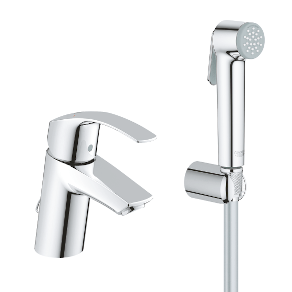 Armature za umivalnike — 23124002 Grohe Eurosmart New armatura za umivalnik s higijenskim tuš setom | SAN-KERAMIKA.SI